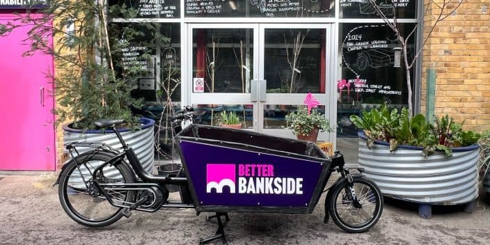 Cargo bike with gardening supplies for sustainable last-mile delivery