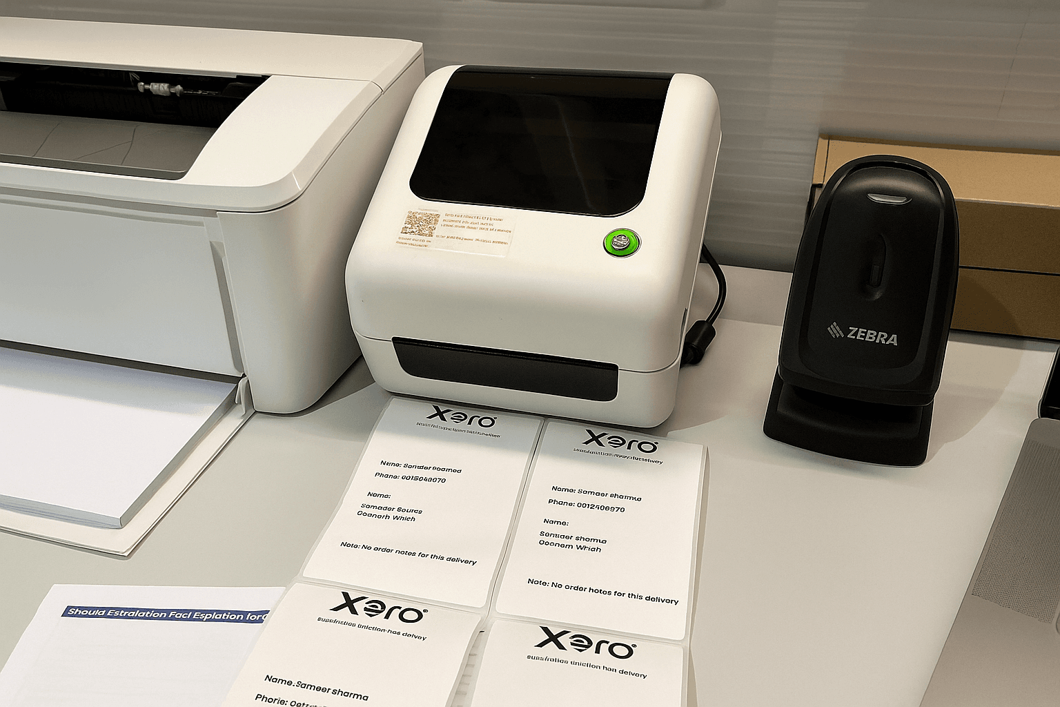 Label printers display at the Green Logistics Centre